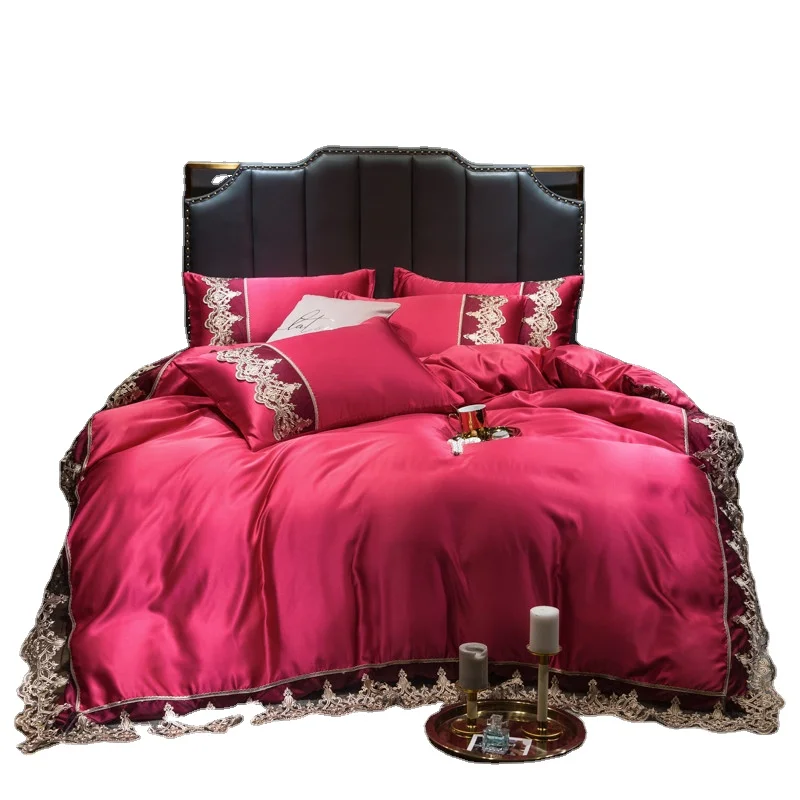 Хлопковые европейские Роскошные комплекты постельного белья Шелковый