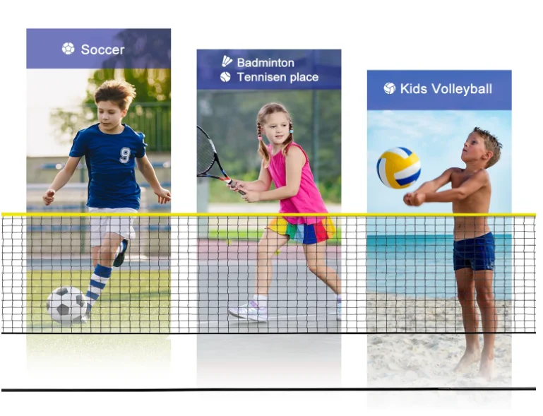 Badminton Net Foldable Nylon Net 10 ft/14ft Adjustable Stand and Portable Carry Bag