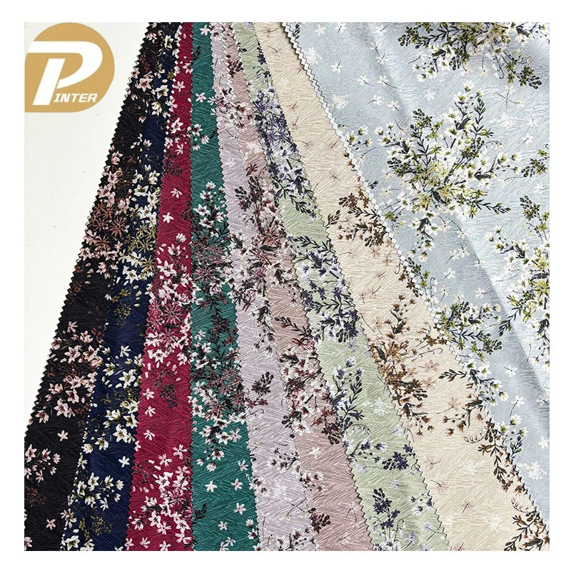 Popular 100% Polyester Luxury Brocade Silk Printed Jacquard Fabric With Good Price for Clothing