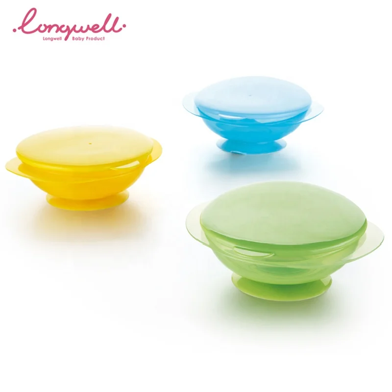 Feeding Bowls With Lid and Suction Base PP Eco Friendly Custom Ningbo Longwell Factory Logo Infant Snack Baby Bowl