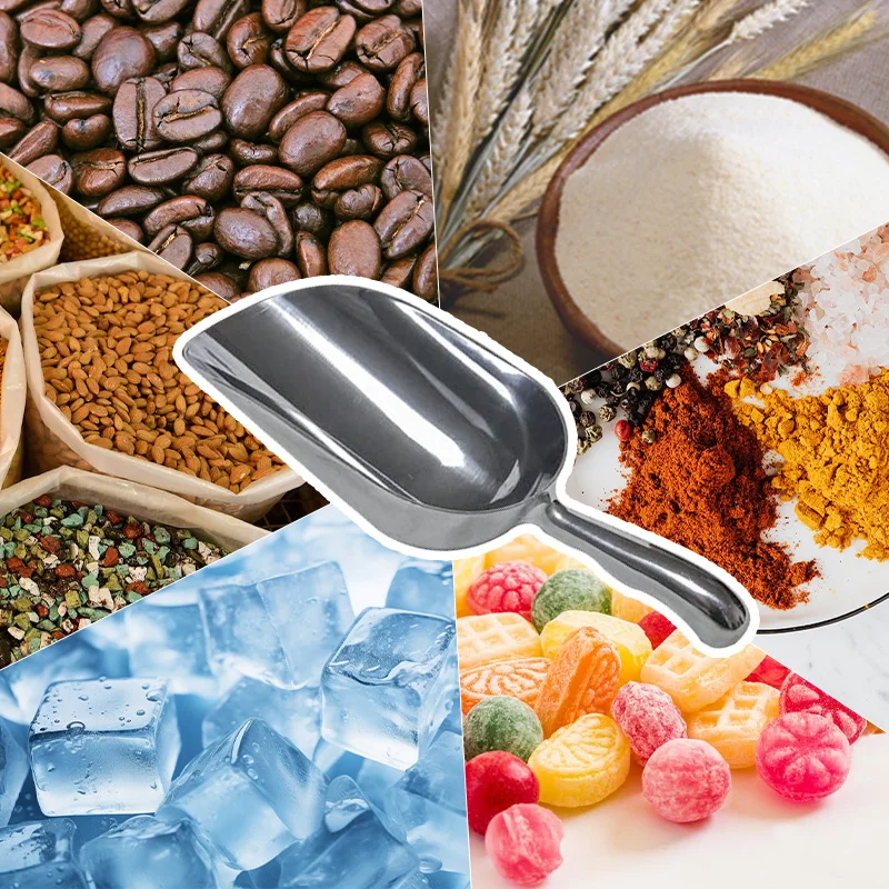 Pizza accessories Metal Ice Scoop 6oZ, 12oZ, 24oZ, 24oZB grain bar dry shovel Food Scoops for Bar Party Wedding Pet Dog Food