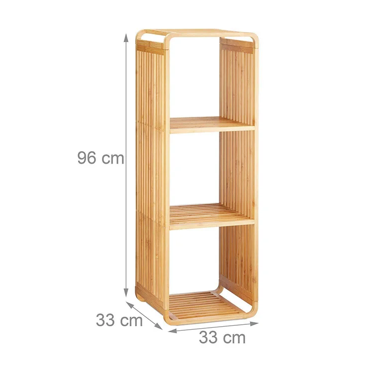 multi-function bamboo unique stackable display rack storage shelf for living room