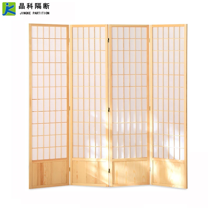 Shoji 4 Panel Screen Room Dividers Partition Japanese Style Black/wooden/brown Indoor Divider Wooden Partitions