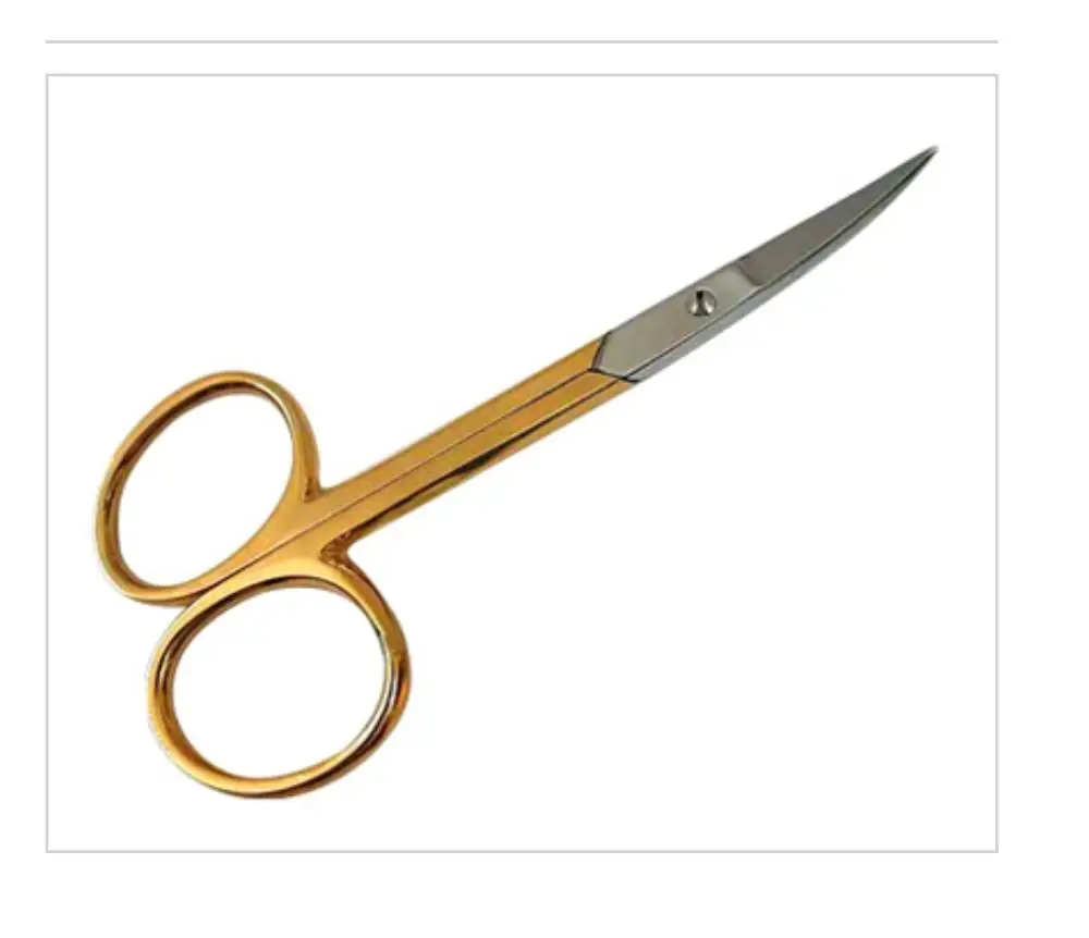 
NAIL SCISSORS CUTCLE NAIL CURVED SCISSORS TOP QUALITY GOLD PLATED(BY FAITH GROUP) 