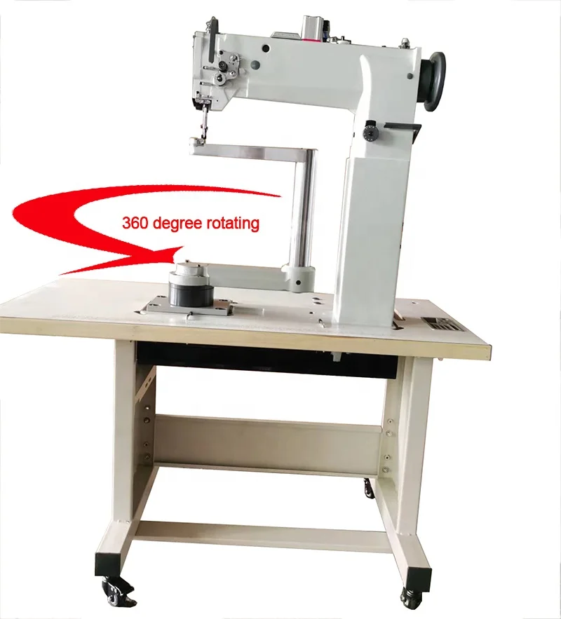 HH 8361 360 degree rotating arm cylinder bed sewing machine for heavy duty bags boots production with stepper motor