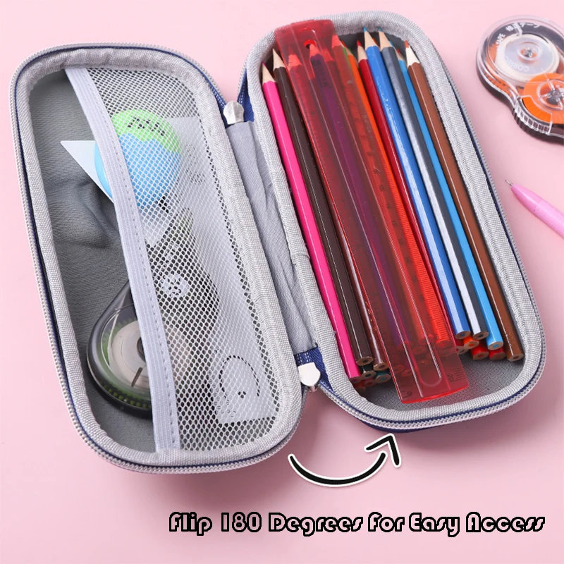 Wholesale 3D PU EVA Cartoon Pink Rabbit Cat Pencil Box Custom Hair Dryer Eva Sponge Foam Magnetic Storage Box With Eva Insert