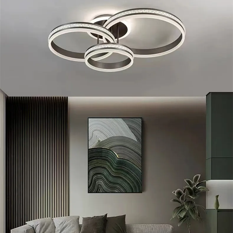DDL X3227-3 Wholesale luxury bedroom grey color  aluminum acrylic led ceiling light & ceiling lamp