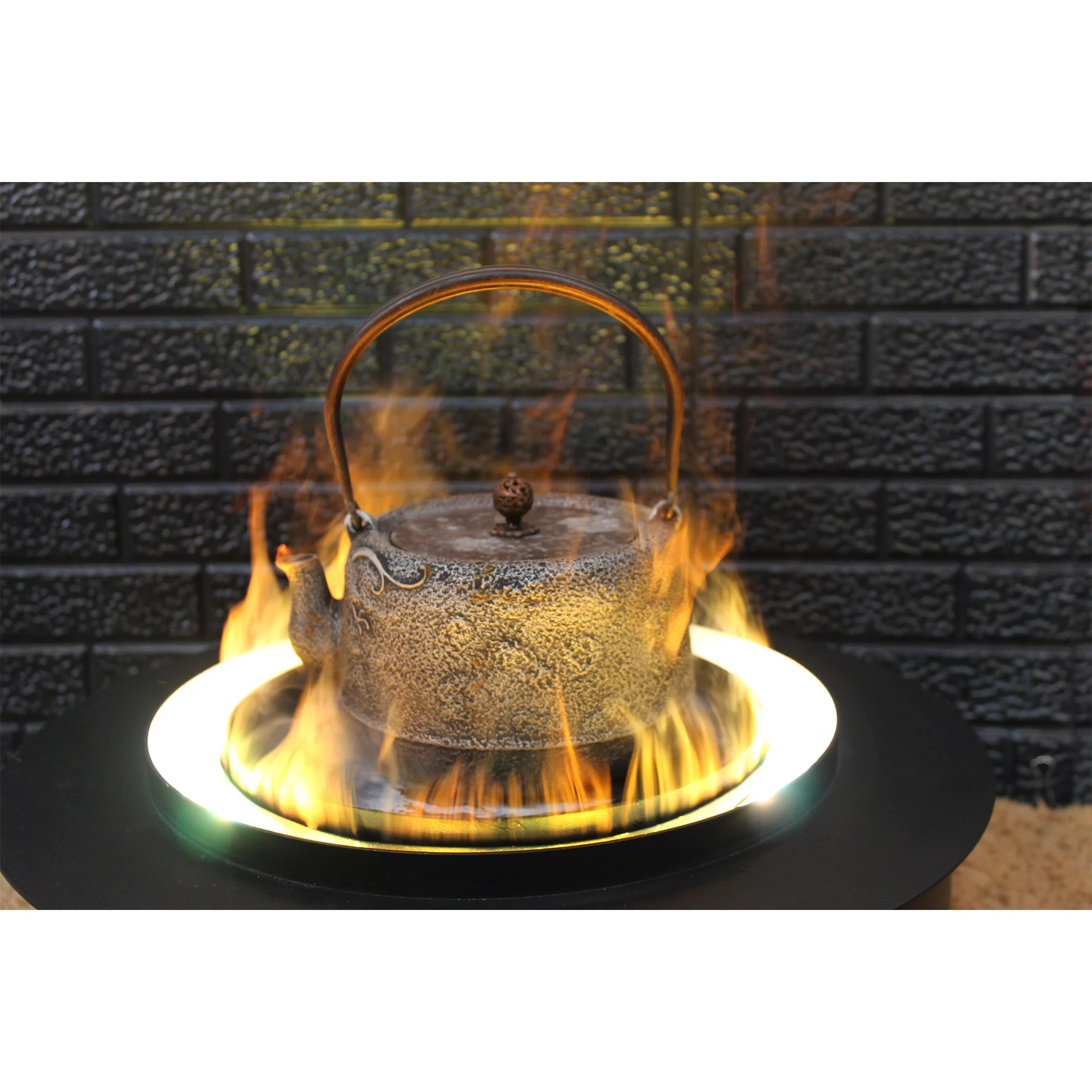 58CM Diameter Water Vapor Electric Fireplace Fire Bowl Steam Flame Effect Round Shape Water Fire Decoration Column Shape