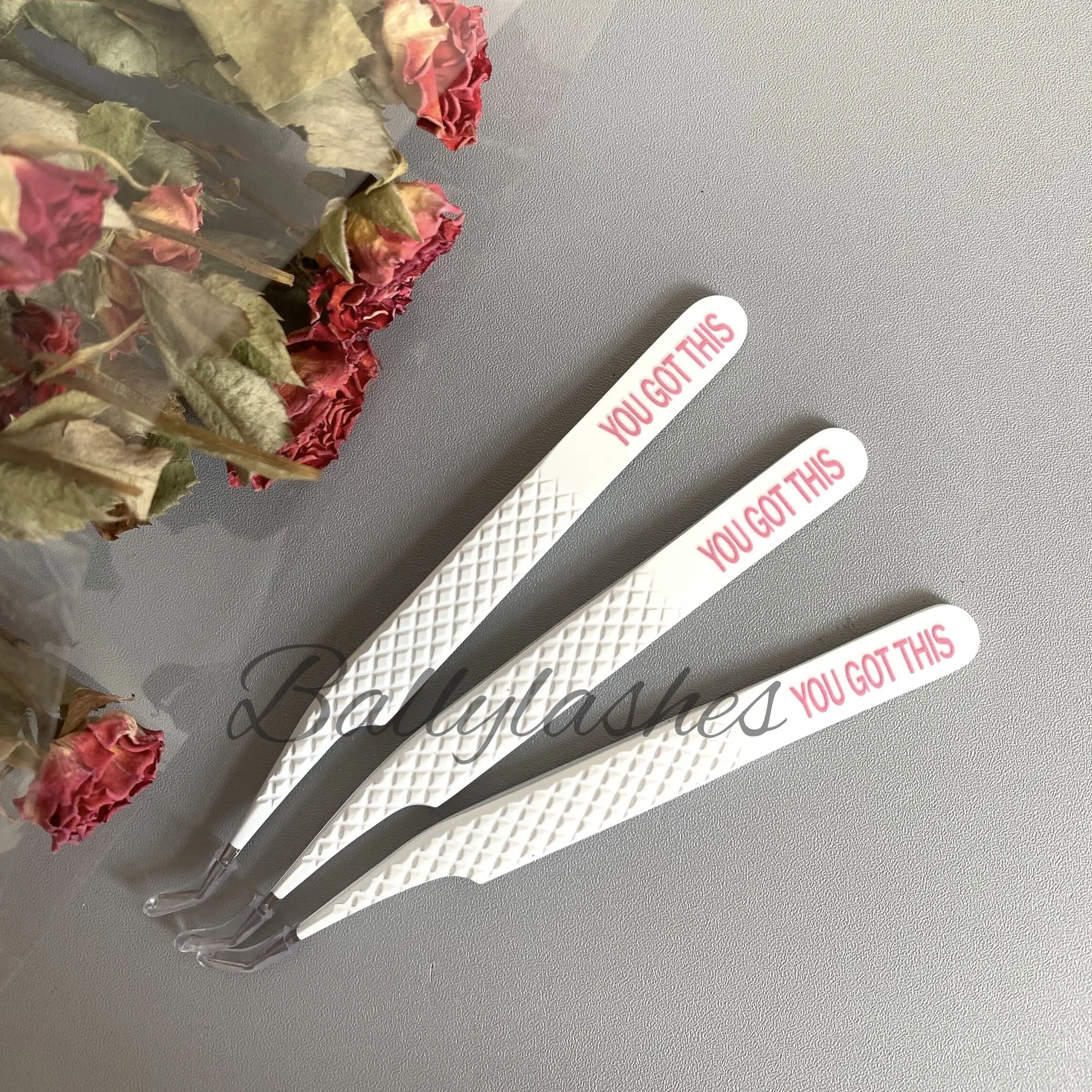 ballylashes Eyelash Applicator Private Label Glitter False Eyelashes Tweezer Gold Rose Gold Custom Western Customized Makeup
