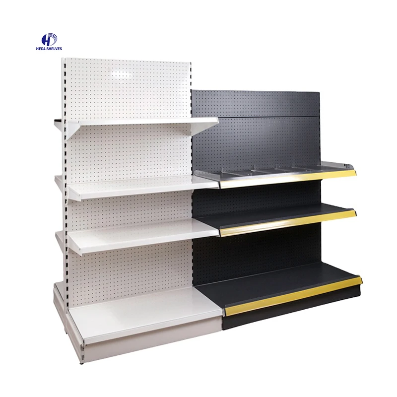 Customized Double-Sided Commercial Shop Shelves Super Market Racks Gondola Shelving Metal Supermarket Shelves For Retail Store