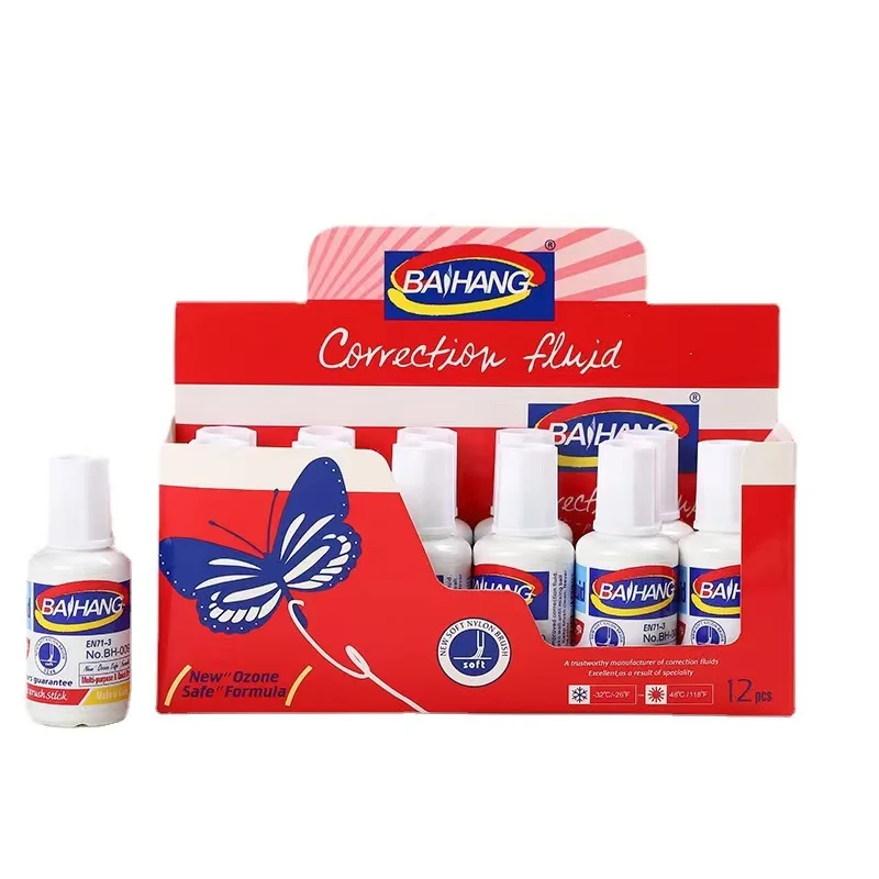 Huanyang quick-dry multi purpose 20ml soft brush tip correction fluid liquid pen for school and office huanyang quick dry muit q
