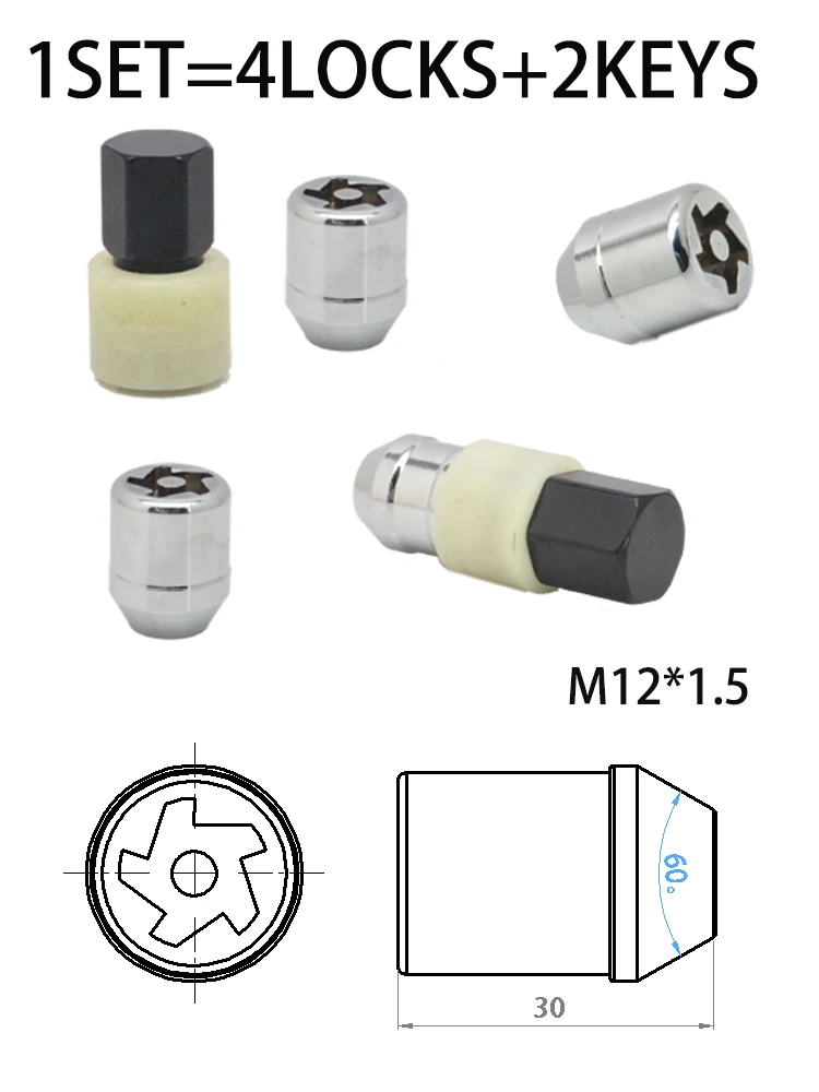 Гайки блокировки колеса для Acura Honda Nissan Mazda Hyundai kia Chevrolet Buick Cadillac Doge Ford
