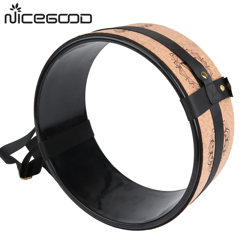 Increase Strength Flexibility Perfect Yoga Roller,Backbends Stretch Back Pain Cork Yoga Wheel