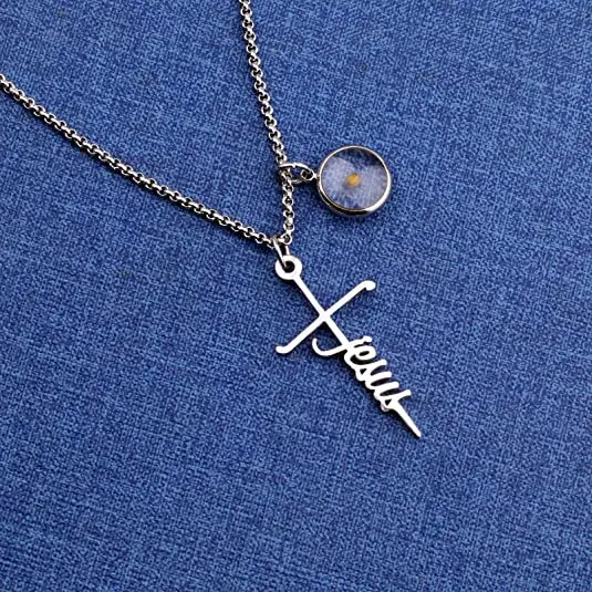 Faith Cross Necklace Religious Jewelry Inspirational Christian Gift