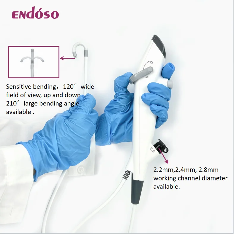 60cm 5.3mm  Disposable USB Bronchoscope with 12.1 inch Touchscreen Display Single Use Flexible