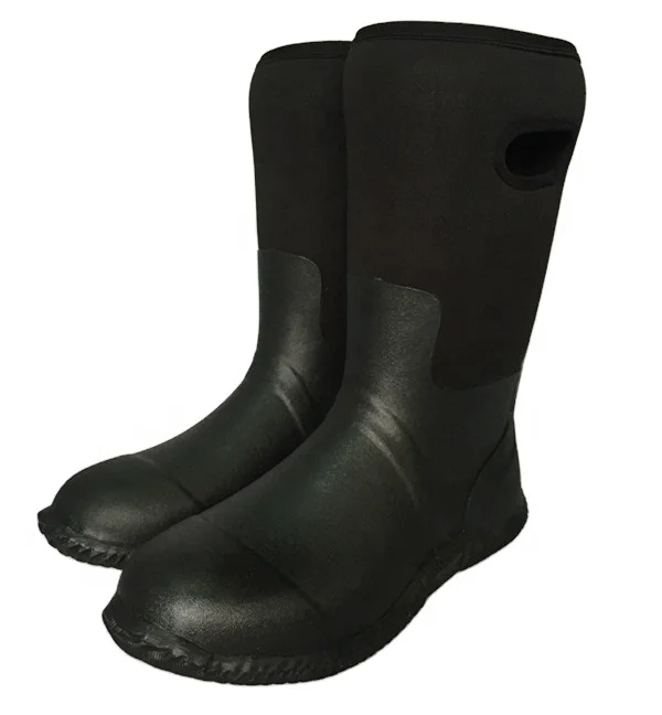 Unisex Lightweight Neoprene Rubber Rain Boots With Handle