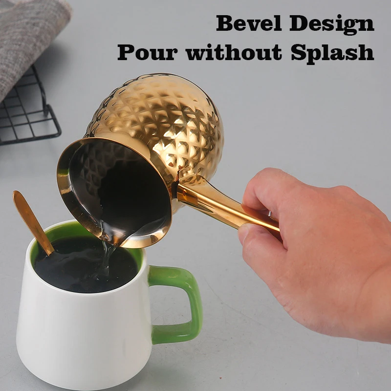 Popular Wholesale Gold Luxury Stainless Steel Turkish Coffee Pot With Handle