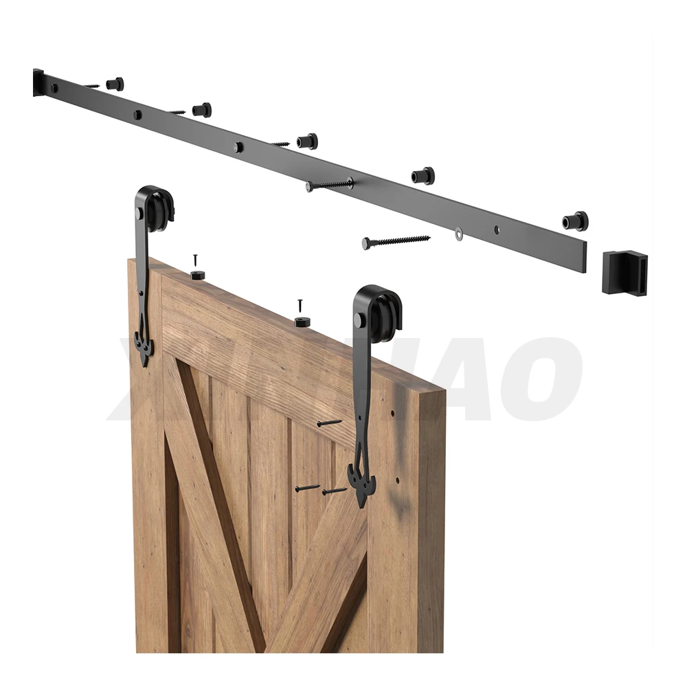 Carbon Steel Wholesale Barn Door Hardware Slide Sliding Barn Doors Hardware Track Rail Iron Accessories for wooden door