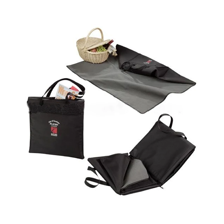 Wholesale Custom Logo Foldable Bag 100% Polyester Waterproof Picnic Blanket Rug Mat