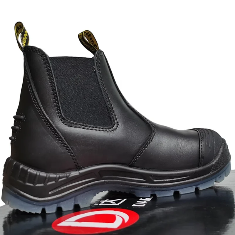 Darlingwell Custom density lightweight waterproof safety shoes for workers without lace Black colors safety boots