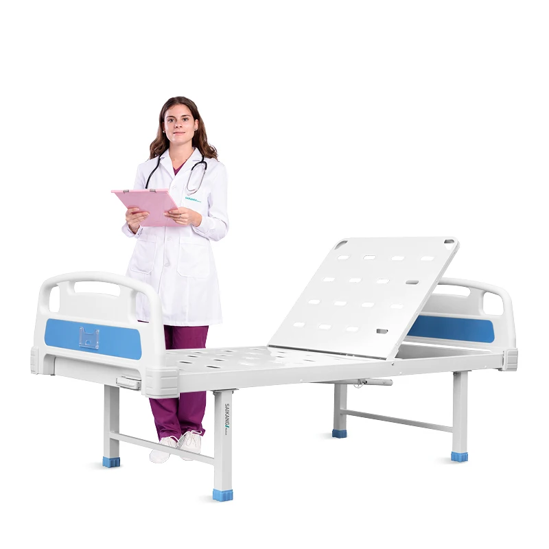 Economic Single Function Adjustable Medical Clinic Furniture Metal Folding Manual Patient Hospital Bed Manufacturers