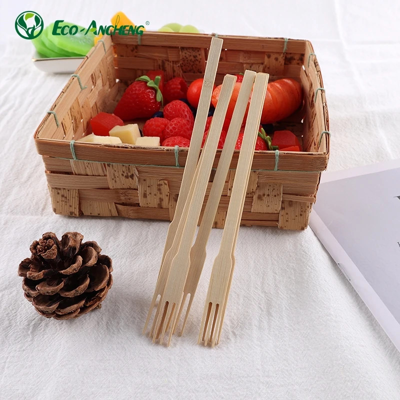 Wholesale 100% Biodegradable Bamboo Fruit Fork Disposable Forks
