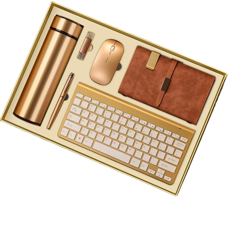 New product ideas promotional gifts keyboard with wireless mouse Power Bnak Notebook pen umbrella business gift set