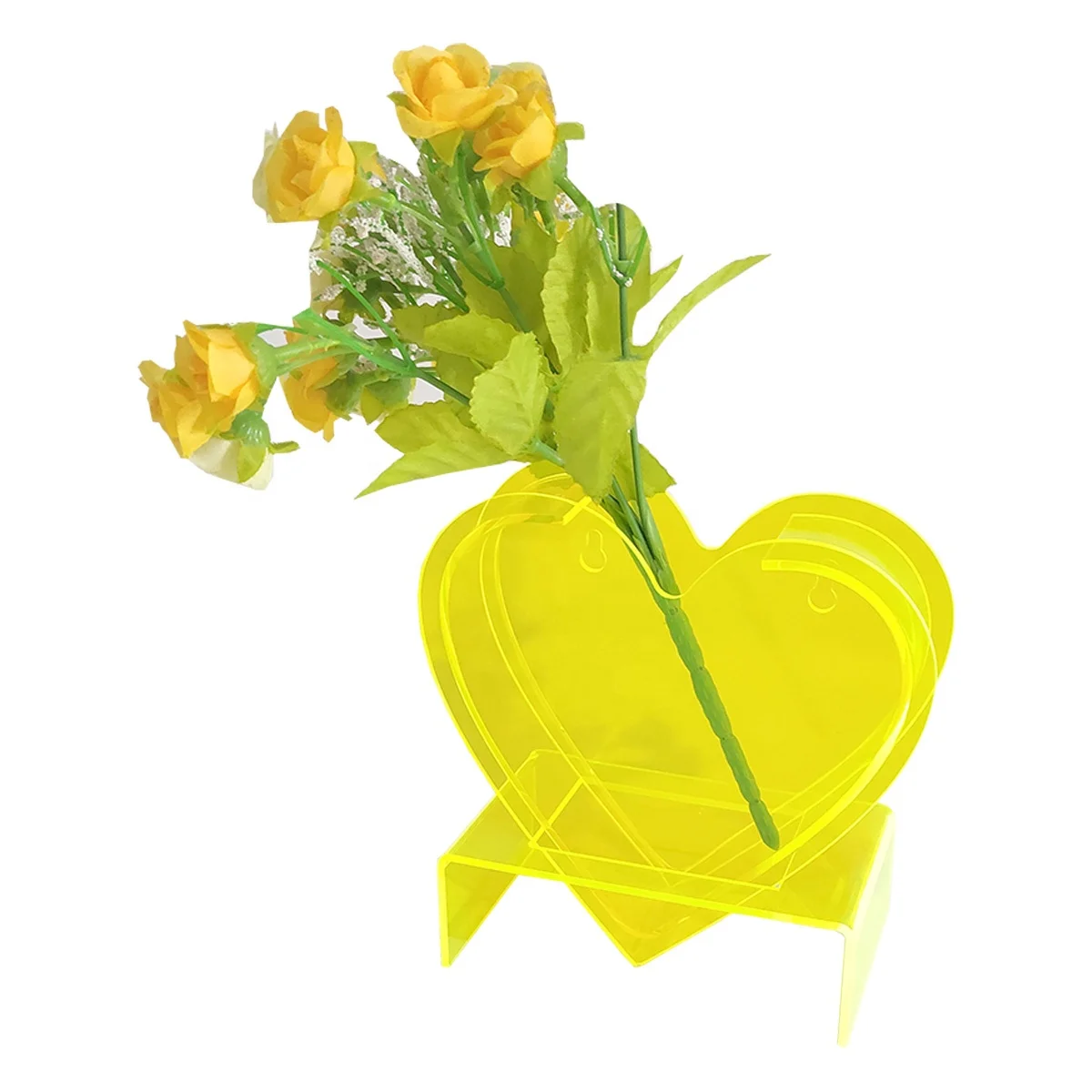 Clear Heart Shape Flower Vase Acrylic Vase Centerpieces