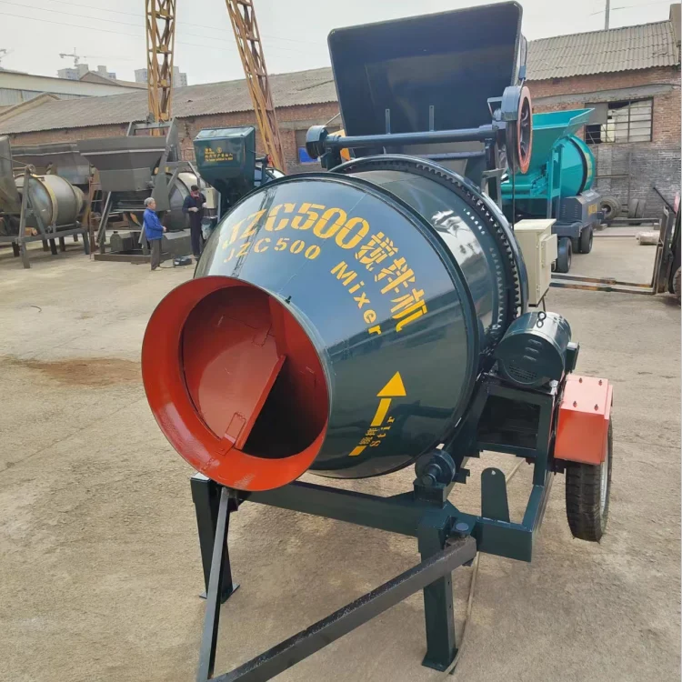 Self-Feeding 350L Electric Cement Mixer Drum Hopper Manual Dischar Diesel Powered Concrete Machine Sale