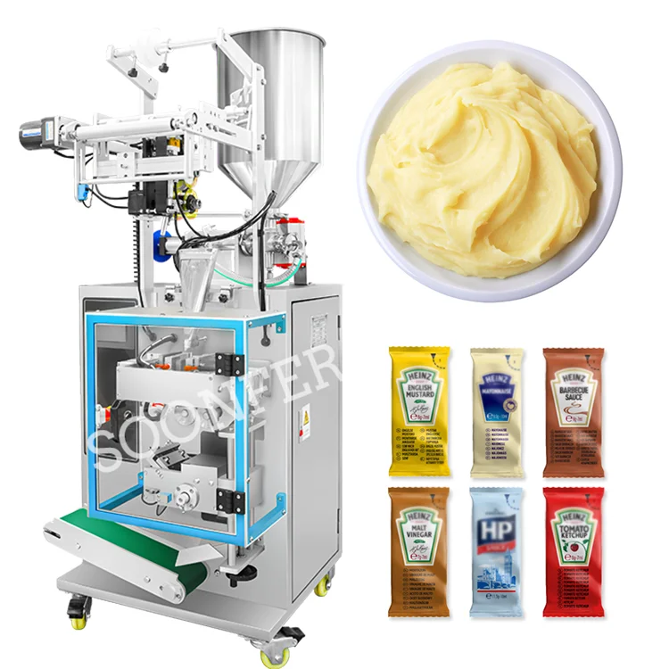 Automatic factory price small sachet salad tomato soy chocolate mayonnaise sauce packing machine