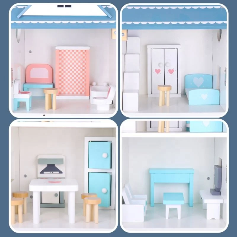 Best Selling Hand-assembled Diy Wooden Doll House Miniature Furniture For Boys Girls