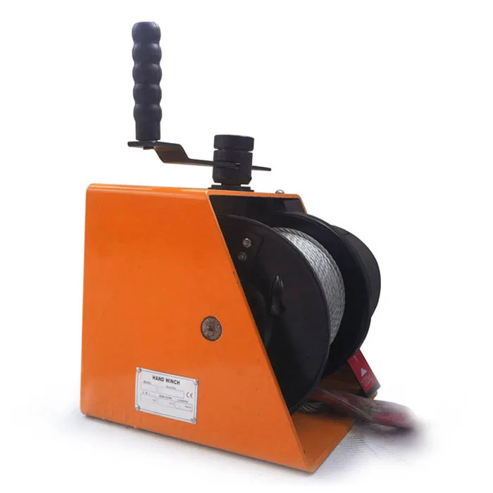 Multi purpose self locking manual winch HUTZ 1 ton worm gear small hand crank winch HWE100 HWE100A top wind wire rope winch