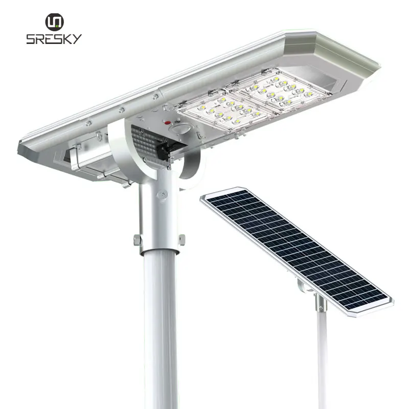 SRESKY good quality solar panel powered road lights outdoor led all in one solar street light with battery pole price