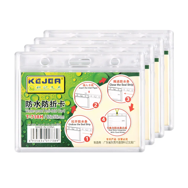 Waterproof High Clear Card Holder for Clerk Kejea Brand Acrylic 738 Id Cover With Lock Custom