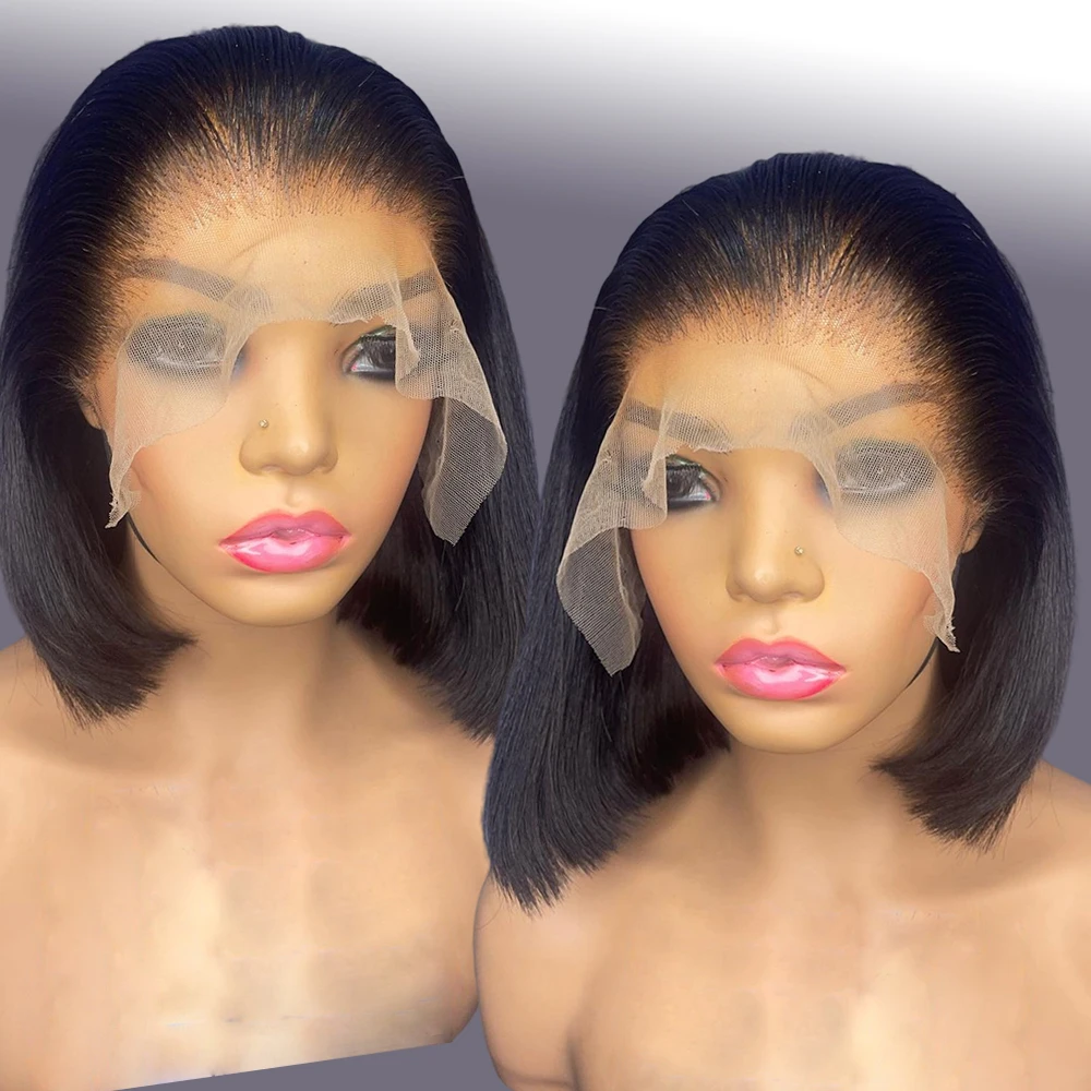 Yeswigs перуанские короткие парики для чернокожих женщин человеческие волосы наращивания парик дешево качество прямые Боб полностью кружевные
