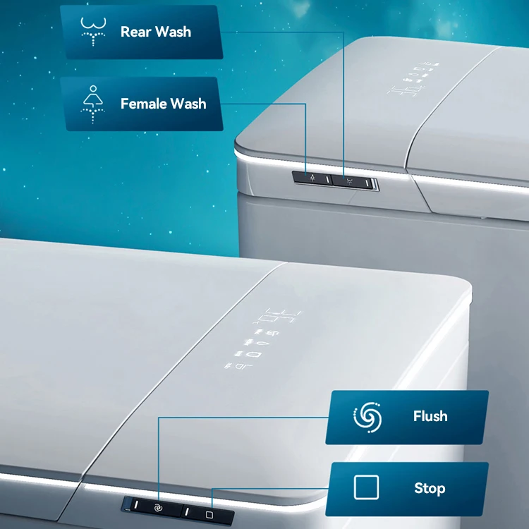 Sanitary Ware Intelligent Toilet Bowl Hanging Wall Mounted Bathroom Water Closet Automatic Flush Wall Hung Smart Toilet