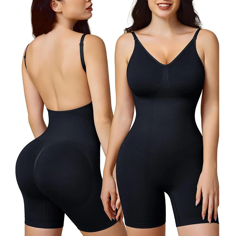 Seamless Full Body Shaper Sleeveless Jumpsuits Tank Tops Backless Shapewear for Women Tummy Control Bodysuit for Women