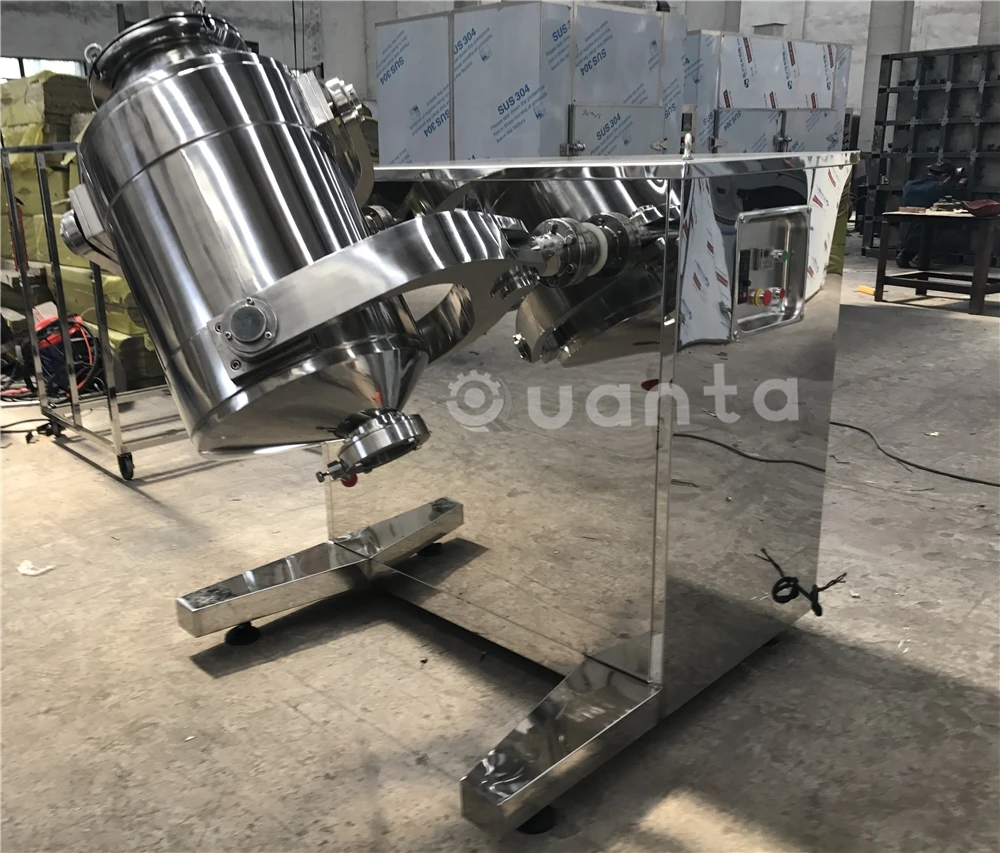 3D rotating drum powder mixer