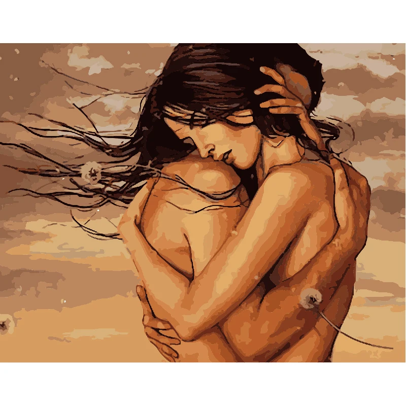 Nude Paintings Girl Naked Canvas Painting Home Wall Art  Couple  Pop Art Relaxing Style for bedroom decoration Nordic style