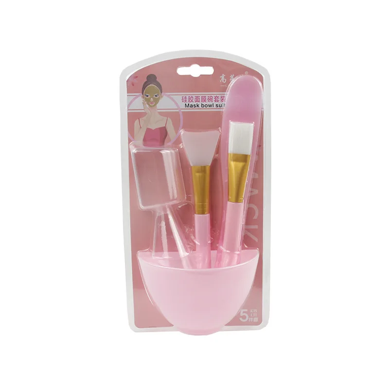Plastic Golden Cosmetic tool facial mask bowl golden stick measuring spoon gold beauty facial mask tool set