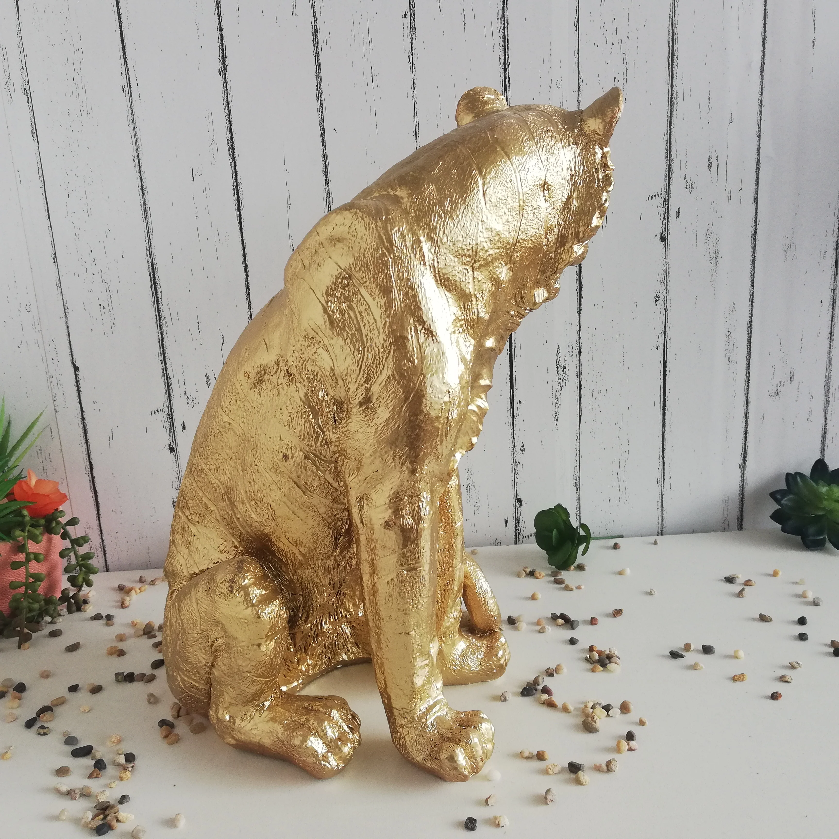 
factory resin life size tiger home decoration 