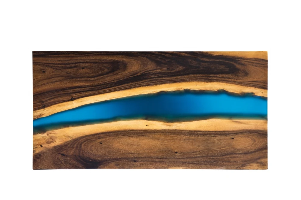 Solid Walnut Wood Resin River Beach Home Use Dining Table Top slab 30x48inch