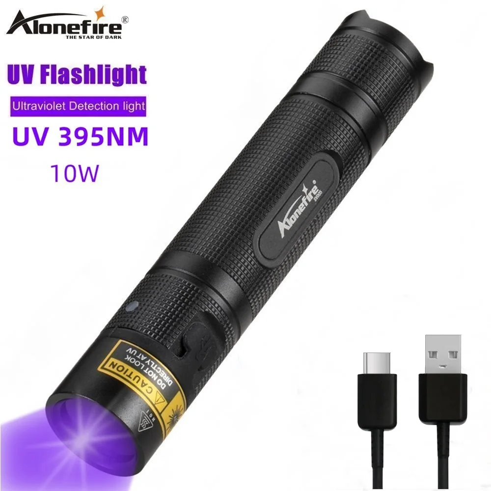  Профессиональная лампа Alonefire SV005 черный алюминиевый фонарик светодиодный УФ-фонарик для мочи собак и постельных