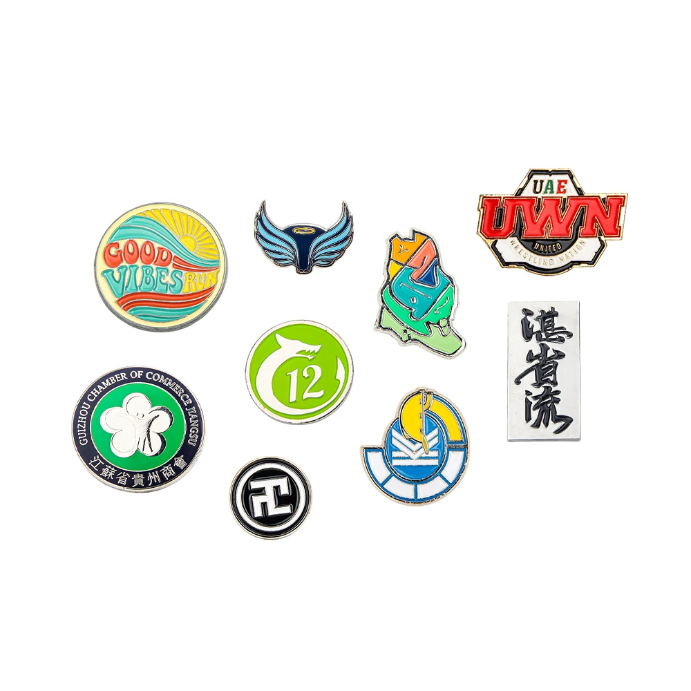 Wholesale Badge Customized Cute Enamel Pins Metal Emblem Custom Logo Gold Silver Enamel Lapel Pin