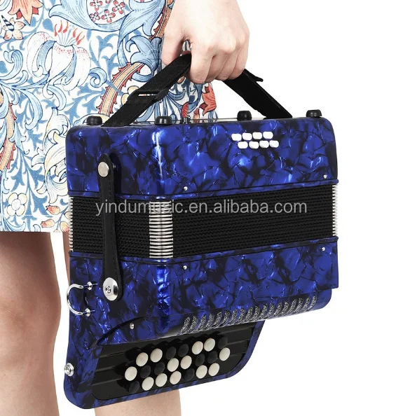 22-Key 8-Bass Bayan Accordion Diatonic Wood Keyboard Instrument Student Adult Performance Qin Style Button Accordion