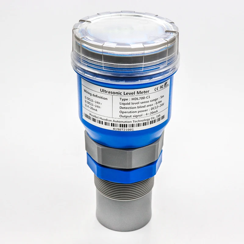 ultrasonic water level transmitter 4-20ma for water oil fuel tank ultrasonic level sensor with LCD display
