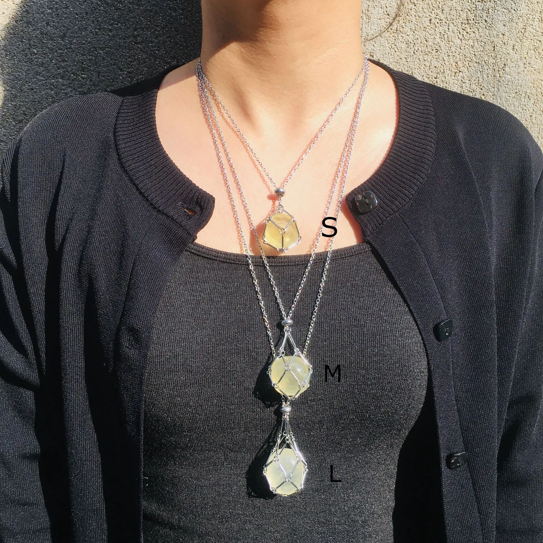 Stainless Steel Healing Crystal Stone Necklace Gold Boho Amethyst Rose Quartz Aventurine Agate Natural Stone Wire Wrap Necklace