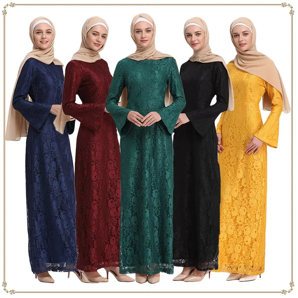 Wholesale Muslim ethnic style Muslim Dress Abaya Dubai With Long Sleeves Islamic Clothing For Women Muslim Clothes