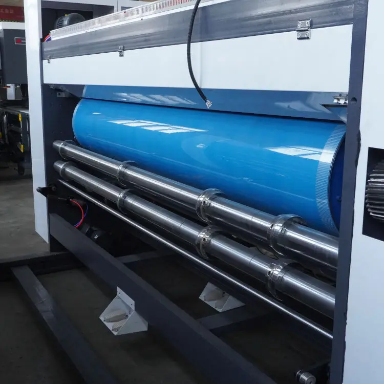 YSF-C Best Seller Chain Feeding Corrugated Cardboard Carton Box 2 color Printing  Electric Slotting Machine