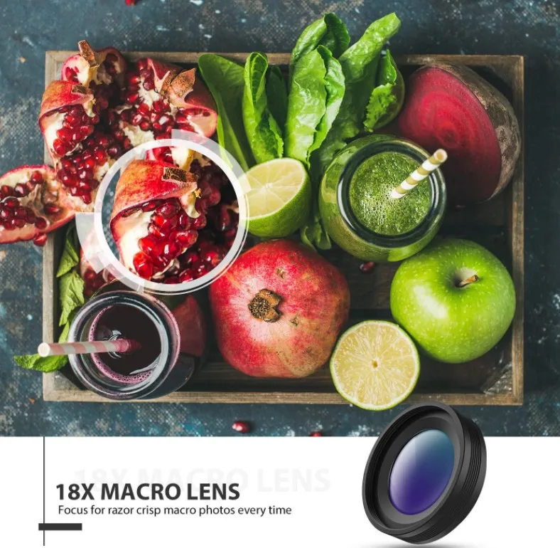 Hot Sale 5K Ultra Image HD Wide Angle 75MM 20x Macro Lens For Phone Android ISO System